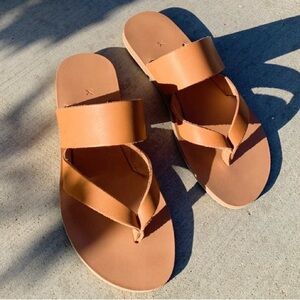 KYMA Peristera Thong Sandals In Natural Tan/Brown Size 36‎ Minimal Beach Preppy